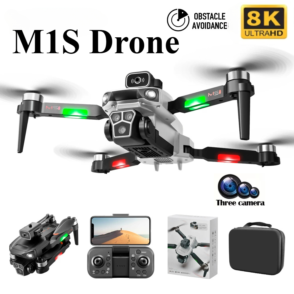 Drone Gimbal 3 Axis - Дрон M1S 8K профессиональный с тройной
